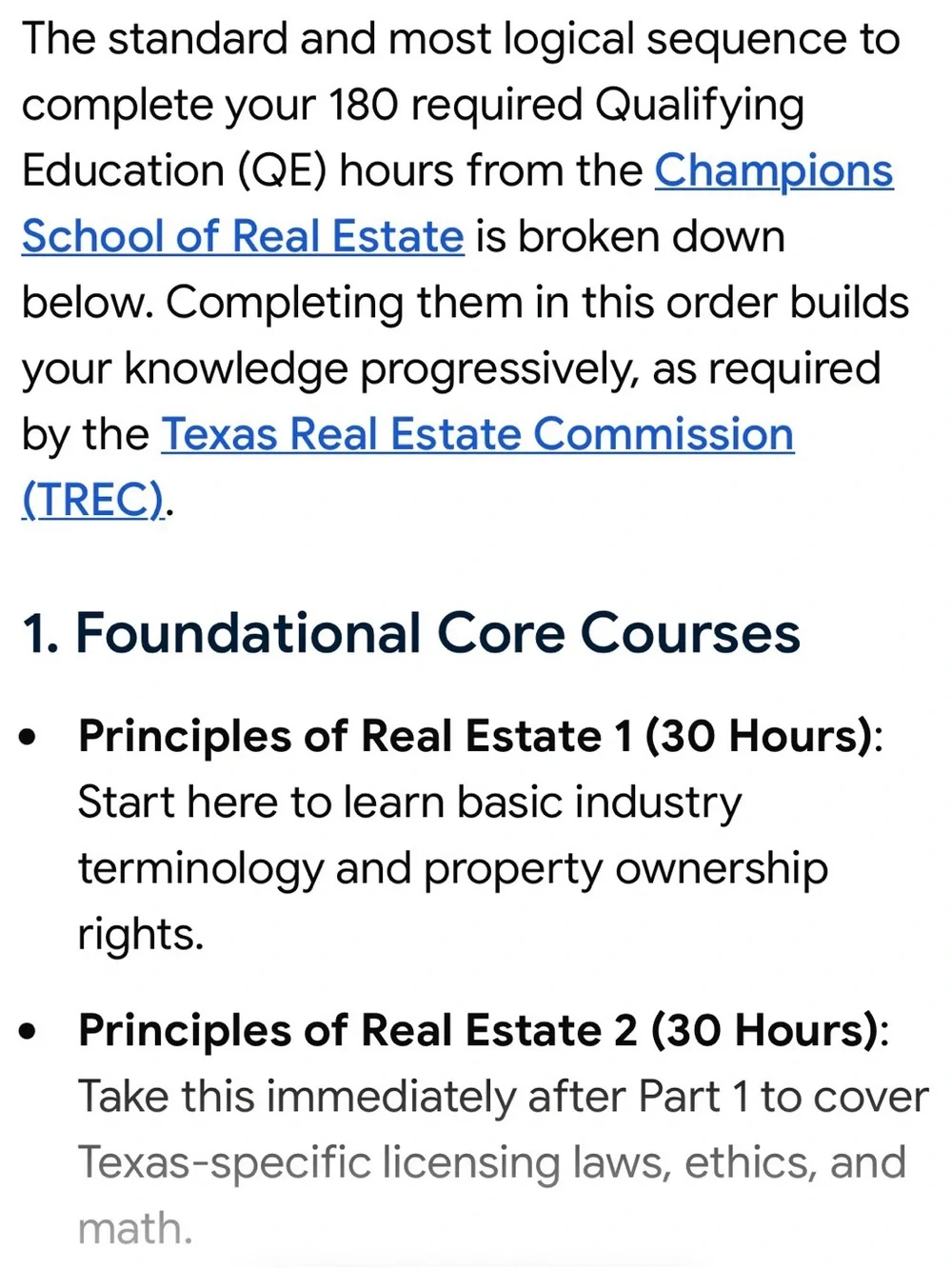 Champions School 30-Hour Principles of Real Estate 1 - Red and White Cover